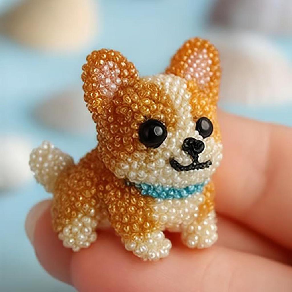 Bead Embroidery Kit Three-Dimensional Dog Animal Bead Embroidery Kit Ornament Making Sewing Art Complete Accessories For Animal