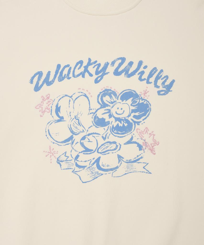 WACKY WILLY Women'S Big Lily Graphic Sweatshirt Cream