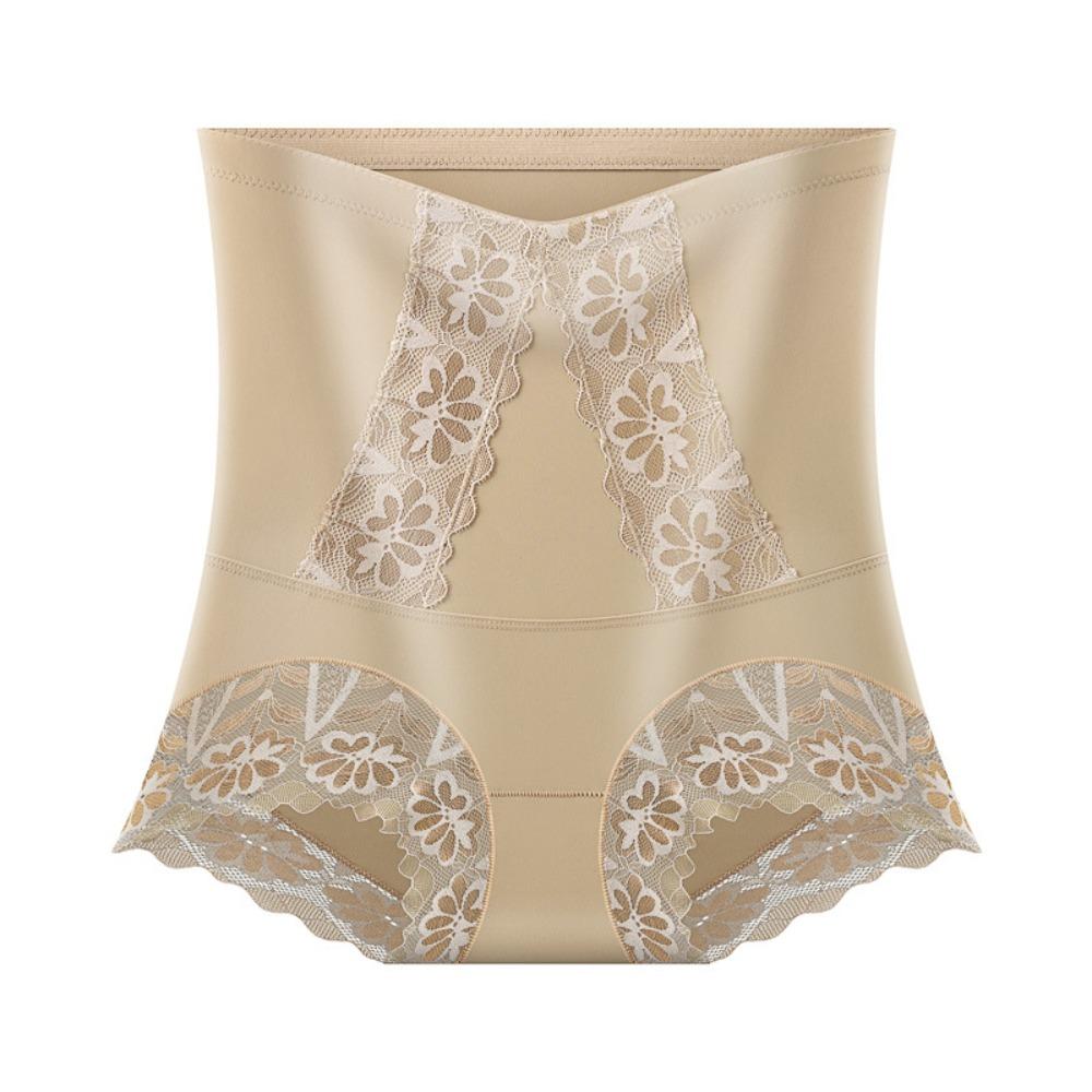 

Lace Flower Slimming Shapewear High Waist Body Shaping Underpants Tummy Control Underwear Yoga M телесный