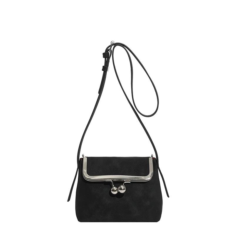 

Luxury Crossbody Bag Vintage High Quality pu Leather Premium Clip Bag Metal Lock Coin Purse Elegant Women Banquet Shoulder Bag чёрный