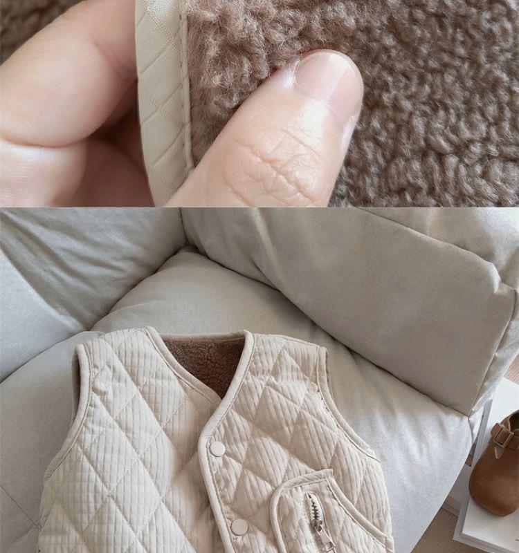 Children's Retro Lambswool Fleece Vest, Double-Sided, Autumn/Winter, Korean Style for Boys and Girls