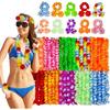 ABKS-Flower Necklace& Headbands, 70Pcs Hawaiian Leis For Luau Party Decoration, Wristbands Themed Party For Adults