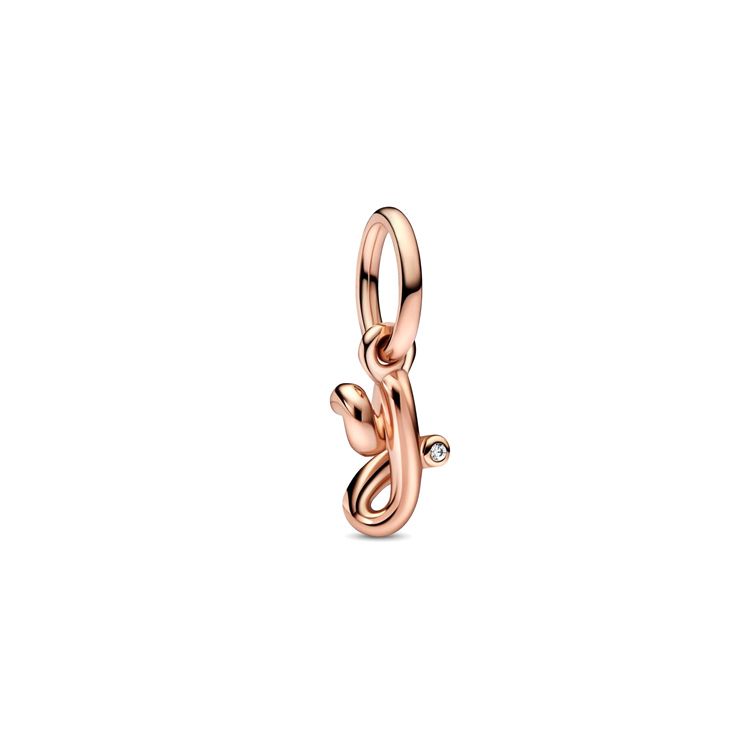 Pandora Exquisite Fashion Trendy Letter Y Alloy Pendant Women Jewelry Rose-Gold 782458C01 Box,F,Rose Gold