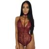 Floral V Neck Bodysuit Backless Lace Bodysuit Women Sexy Sheer Mesh Bodysuit Women's Pajamas Babydoll Sexy Erotic Lingerie