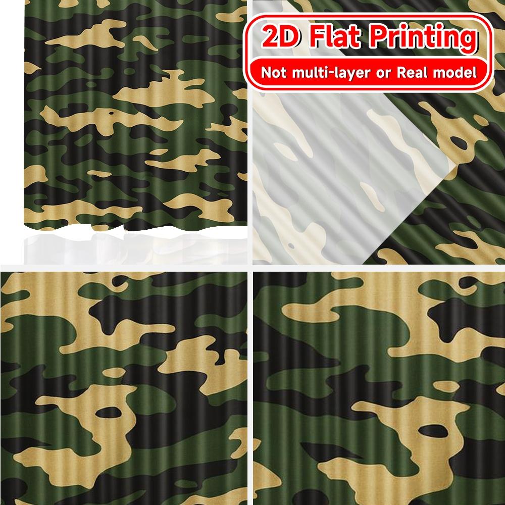 Stampa Piatta Camo Stampa Celebrativa Chic Tende Poliestere Versatile Tutto Perfetto Camera da Letto Varie Soggiorno Set di 2 Realizzato Decorazione