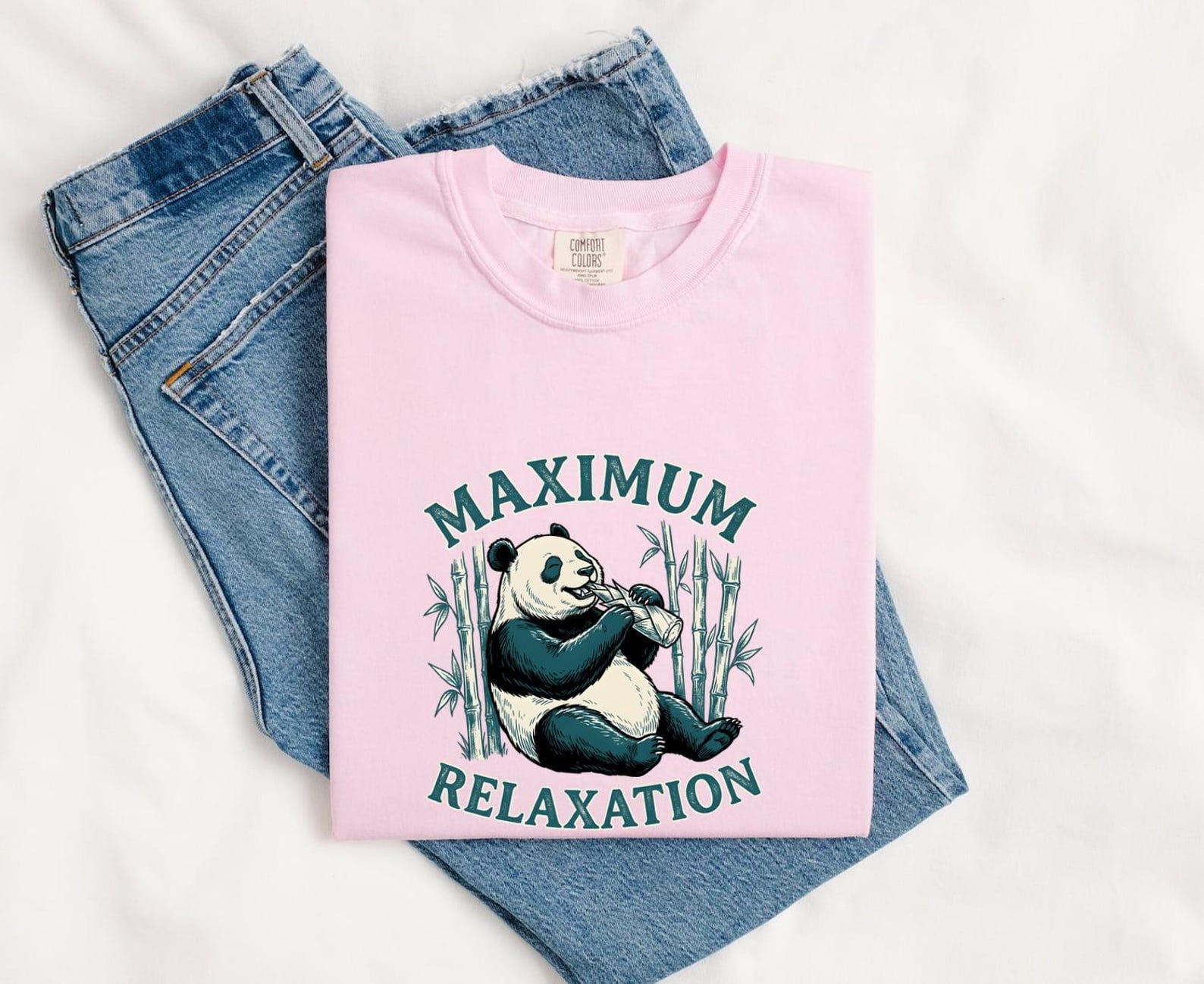 Panda Bamboo Shirt Panda Animal Gift Women Hand Drawn Tee Panda T-Shirt Panda Fan Illustrated Tshirt Creature Graphic Vintage Bamboo Tshirt 2XL