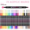 24/48/72 color Double-head Different Color Acrylic Children's Special Drawing Quick-drying  Non-fading  Stackable  Markers