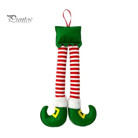 Weiches Stoff-Hängeornament Weihnachtselfenbeine, Weihnachtsmannbeine Ornamente, Plüsch gefüllter Weihnachten Auto Anhänger, Festliche Stiefel Lustige Feiertagsdekoration für Spiegel,