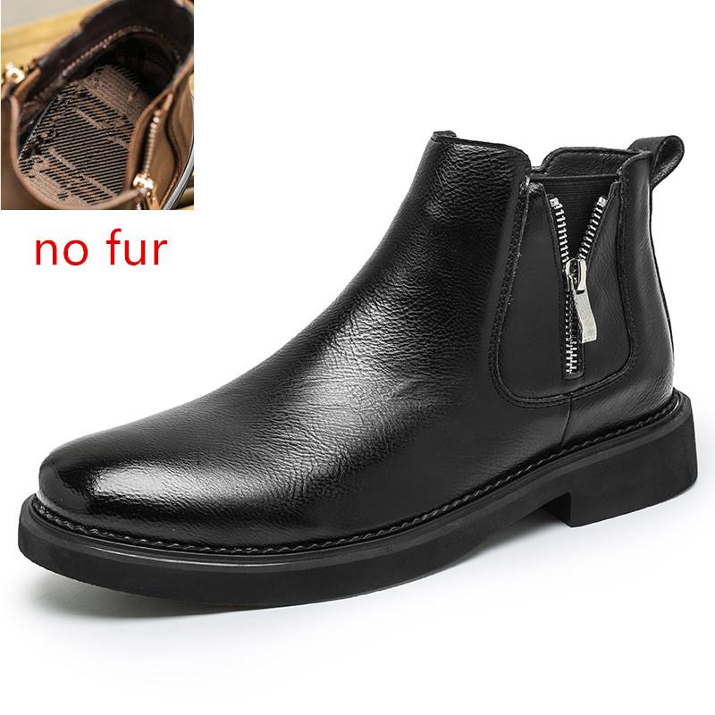 Chaussures habillées en cuir souple pour hommes, Bottines pour hommes polyvalentes, Formelles, Business décontracté, Chaussures en coton pour hommes, Classiques en peluche, Bottes Chelsea pour hommes