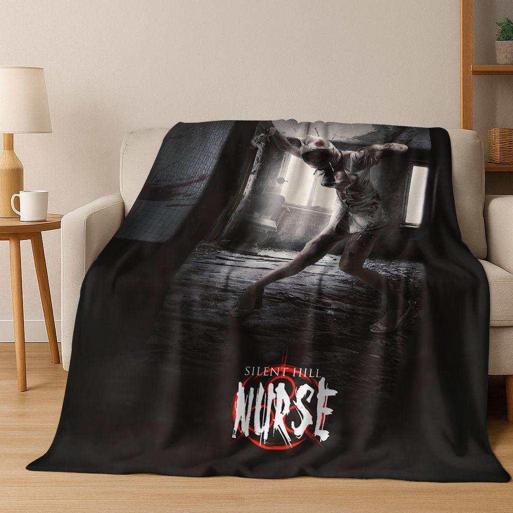 Classic Silent Hill Horror Game Movie Art Flannel Blanket,Cozy Soft Throw Blanket for Home Bedroom Bed Sofa Picnic Cover Gift