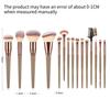 15pcs Women's makeup Professional  Bag Foundation Eyelash Eyebrow Eyeshadow Cosmetic Makeup Brush Tool Set Christmas