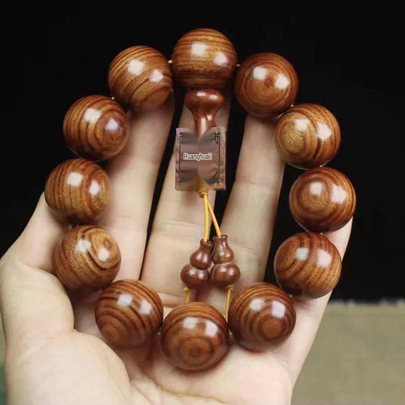 Huanghuali Sandalwood Buddhist Beads Wooden Cultural Crafts Unisex Hand String