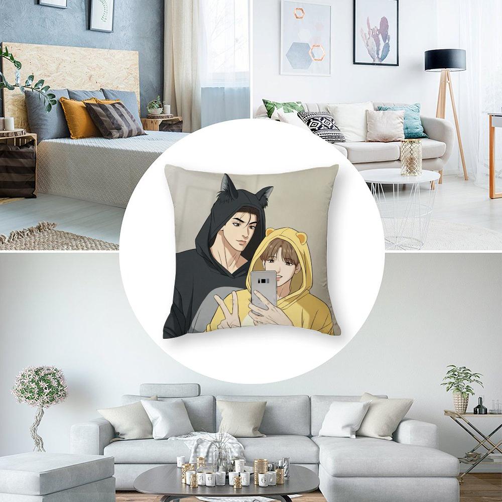 j-Jinx BL Comics Pillow Case Short Plush Sofa Decorative Gift Home Double-sided Printing Cushion