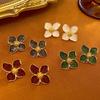 Roselle Dropped Glaze Flower Stud Earrings For Women Girl French Vintage  Wedding Romantic Jewelry Gifts