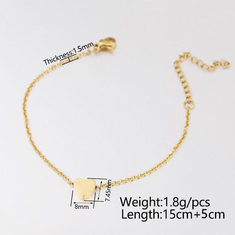 Kreatywna seria bransoletek i bransoletek na kostkę w kształcie serca ze stali nierdzewnej z lustrzanym wykończeniem: Zrób to sam Proste i Modne dla Par