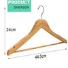 Wood Hangers 360° Swivel Hook and Notches Wood Clothes Hanger for Hanging Garments and Accessories with Non-Slip Bar Natural Pack of 12