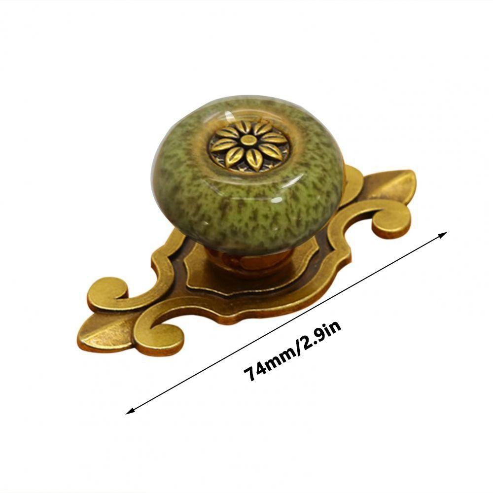 Ceramic Door Knob Ethnic Style Drawer Knobs Vintage Flower Pull Handle Wardrobe