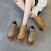 Botas Martin femininas outono e inverno novas botas retrô de locomotive sola grossa botas de trabalho para exterior cano curto de couro botas femininas versáteis