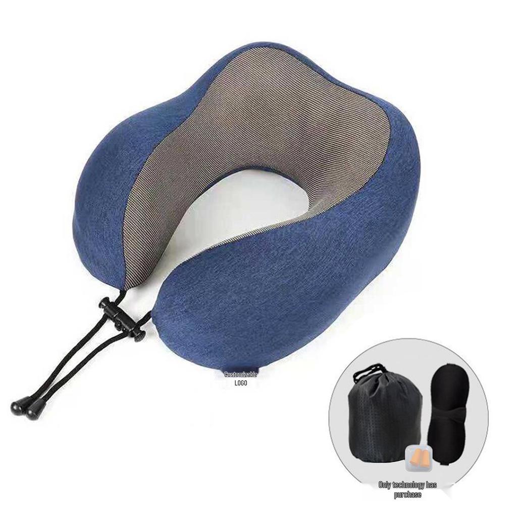 U-Shaped Memory Foam Travel Neck Pillow for Airplane and Car Support