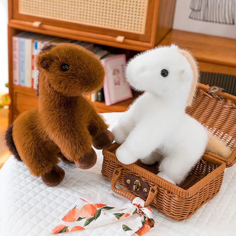 Animal de simulare ponei păpușă jucărie de pluș cadou de ziua de naștere pentru copii decorațiune pentru casă mascota anului calului