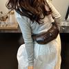 Retro Dumpling Shoulder Bag Pu Leather Women's Handbag Fashionable Croissant Crossbody Bag  Girls