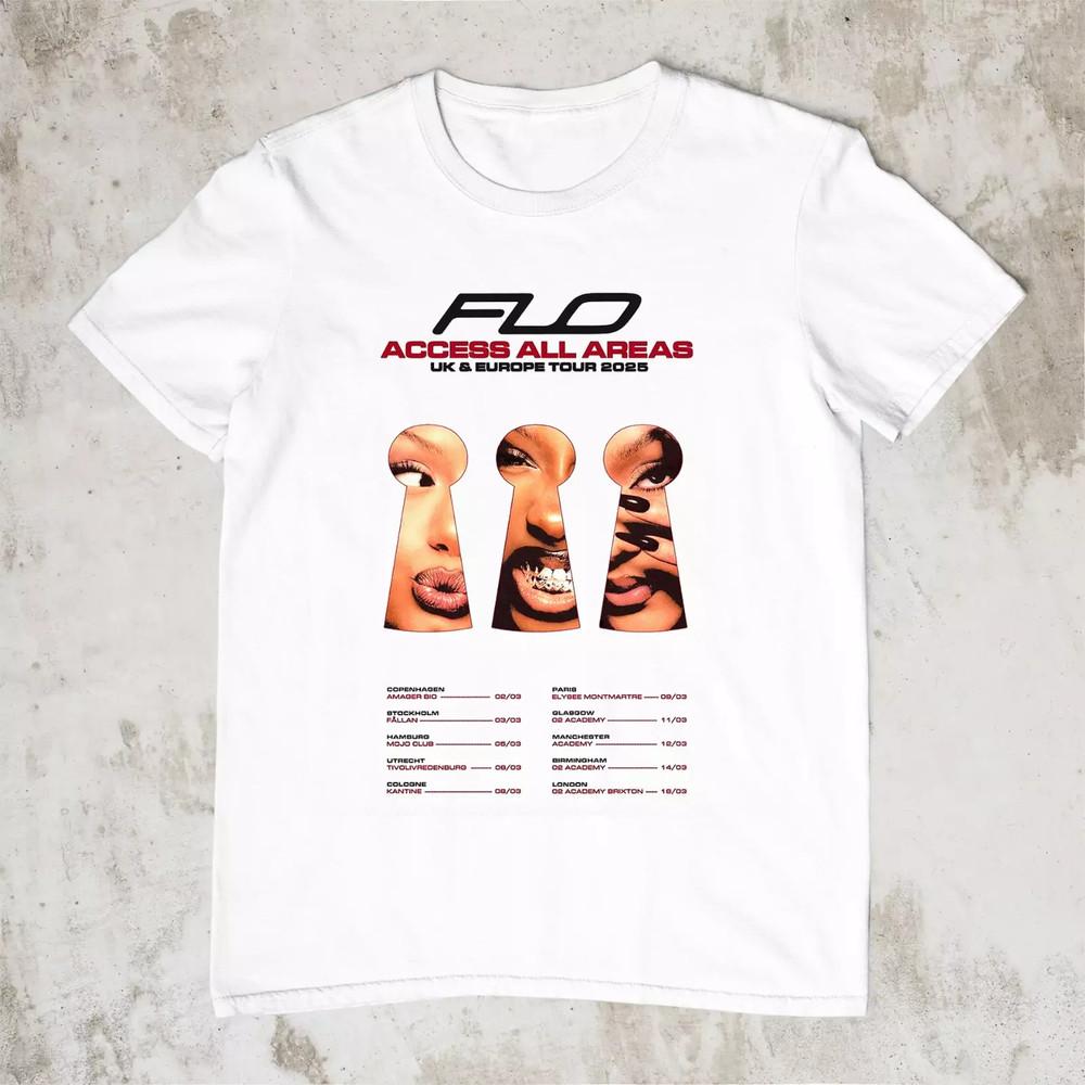 

NEW HOT FLO Band Tour 2025 Short Sleeve White All Size CG2262 Unisex T-Shirt XXXXL