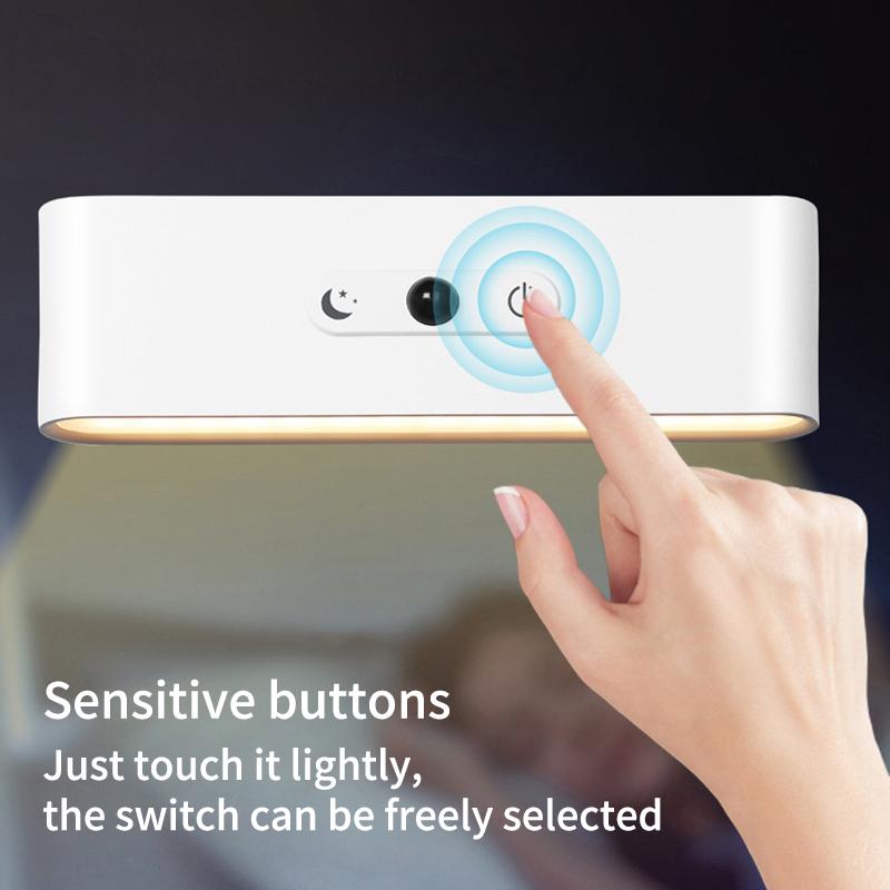 Led Wall Lamp Touch Control Motion Sensing 360 Rotatable USB Recharge Wireless Portable Night Light for Bedroom Reading Lamp