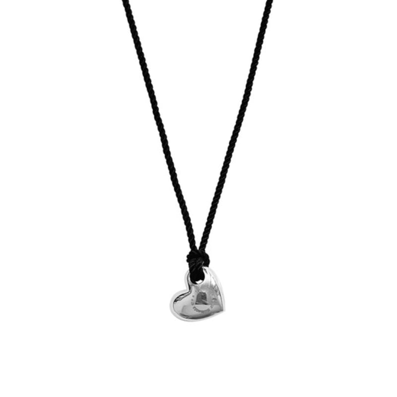 efor. Heart Petite & Black Cord Necklace