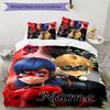 3pcs Ladybug4 Cover Set - Personalized Name, HD Printed Bedding with 1 Cover and 2 Pillowcases - Perfect for Home Decor, Easy Care