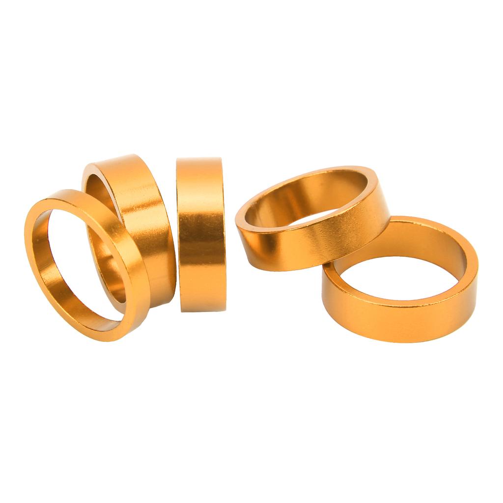 CANSUCC 5 SZT. 28,6 MM Zestaw Podkładek Pod Widelec Przedni Roweru MTB Podkładka Pod Stery Rowerowe Podkładka Dystansowa Pod Stery Uszczelka Widelca Złoty