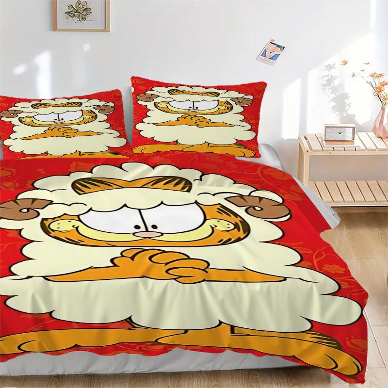 

3pcs Garfield Duvet Cover Set - Soft & Breathable Bedding, Includes 1 Duvet Cover and 1/2 Pillowcases (No Insert) yy251107156 135x200cm