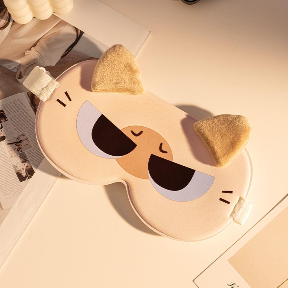 Soft Breathable Fabric Eye Mask Breathable Light Blocking Eye Cover Cat Ear Eye Mask Noon Break