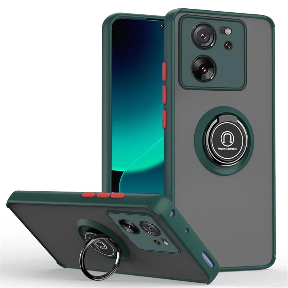 Armor Matte Case For Xiaomi 13T Pro Cover Ring Magnetic Holder Stand Coque Funda