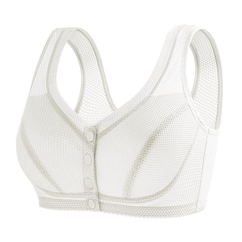Women's Plus Size Front Buckle Non-Wire Bra Comfortable and Breathable Vest Bra