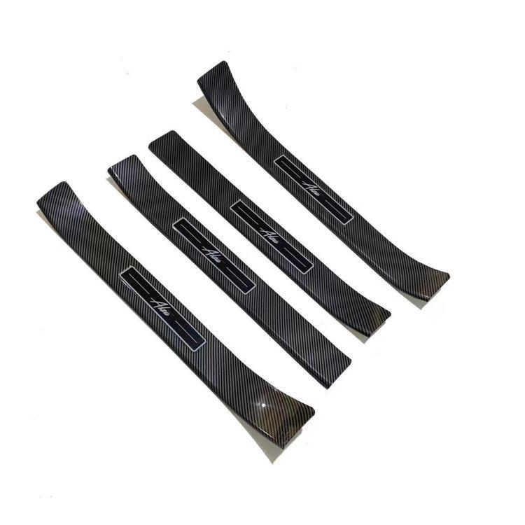 AVANZA ALZA Carbon Fiber Door Sill Strips for Interior & Exterior Protection