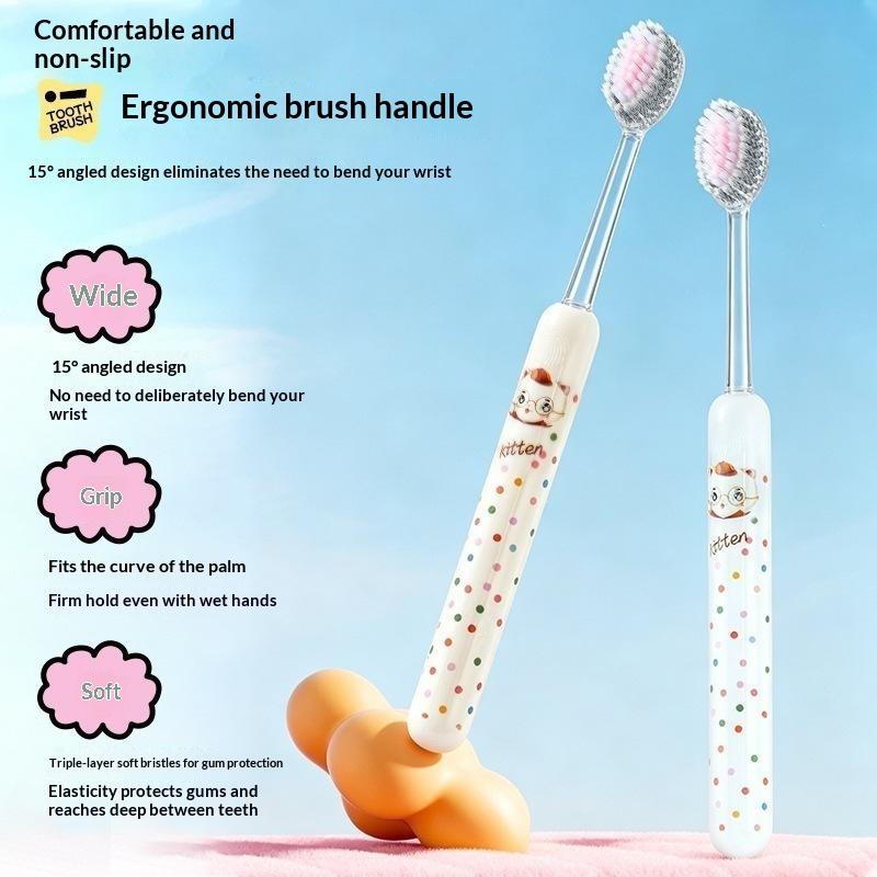 Kids Soft Bristle Toothbrush Cartoon High Density Bristles Cartoon Handle Gentle For Toddlers Children Daily Oral Cleaning