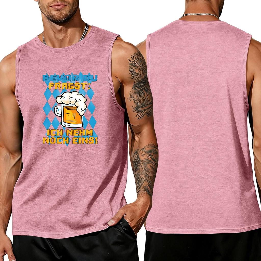 Ärmelloses Herren Tanktop Lässiger Lockerer Schnitt Sommer Atmungsaktiv Muskelshirt mit Grafikdruck Geeignet für den täglichen Gebrauch und Outdoor-Aktivitäten