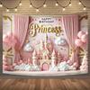 One Piece of Princess-themed Birthday Party Background Cloth, Which Is Brightly Colored and Suitable for Family Gatherings