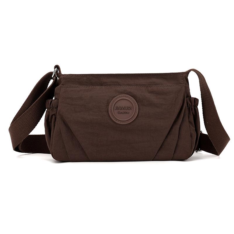 Pleated Multi-compartment Women's Bag Nylon Waterproof Lightweight Shoulder Bag