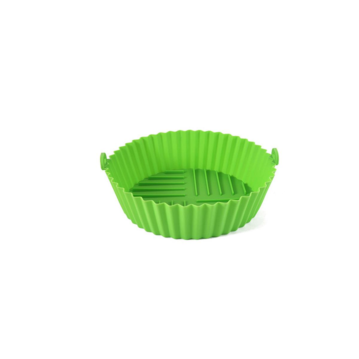 1PC Foldable Silicone Air Fryer Baking Tray Circular Food Grade High Temp Resistant Easy Clean Oven Mat for Kitchen