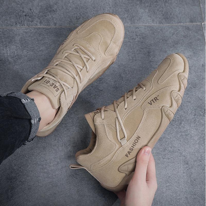 Herrenschuhe Atmungsaktive Rutschfeste Arbeitsschuhe für Herrenmode Slipper Schnürschuhe Outdoor Walking Flats Skateboard-Sneaker