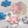 3pair Glitter Christmas Snowflake Acrylic Earrings for Women New Year Double-Deck Snowflakes Drop Earring Party Jewelry Gifts