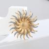 Retro Doppelschicht Sonnenblume Feminin und Hochwertig Herren Accessoires Brosche