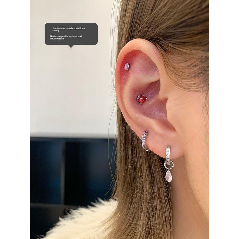 Ear Bone Nail Ear Bone Ring Medical Titanium Steel Ear Studs Ear Hole Titanium Alloy Female Ear Worm Nail Edge Unique Earrings Earrings
