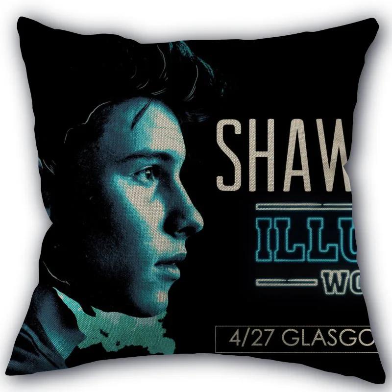 New Arrival Shawn Mendes Pillowcase Cotton Linen Fabric Square Zipper Pillowcase 45X45Cm Wedding Decorative Pillow Cover