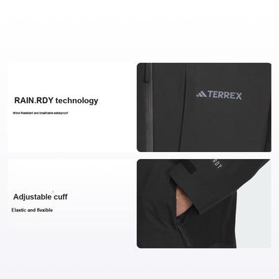 Rain.Rdy Geçiş Ceketi Düz Logo Dış Mekan Su Geçirmez Spor Ceketi Erkek Ceketi Siyah IL8910