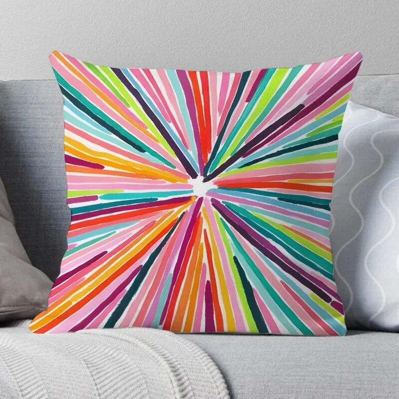 Povlak na polštář Duha Geometrický Polyesterový Polštář Pohovka Křeslo Postel Dekorace do obývacího pokoje