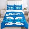 We'Re All Smurfs Print 3Pcs Bedding Setduvet Cover With 2 Bedropillowcase Home Birthday Gift