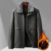 Winter Neue Herren Lederjacke Business Casual Stehkragen Plus Samt Verdickt Abnehmbares Fellfutter Papa Lederjacke