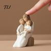 Hand Carved Style Ornament Mother Holding Baby Figurine, Resin Family Love Statue for Bedroom Desk, Heartwarming Figurine Home Decor Ornament,